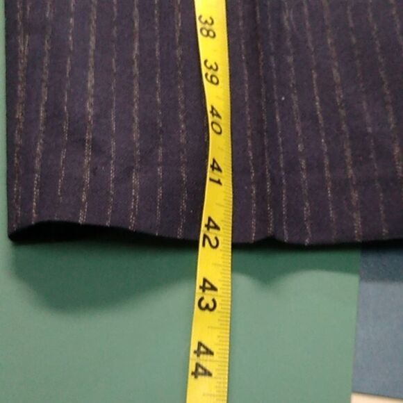Rafaella Women's Navy 14 Wool Pin Stripe Lined Pants No Pockets Cottagecore - Picture 4 of 9